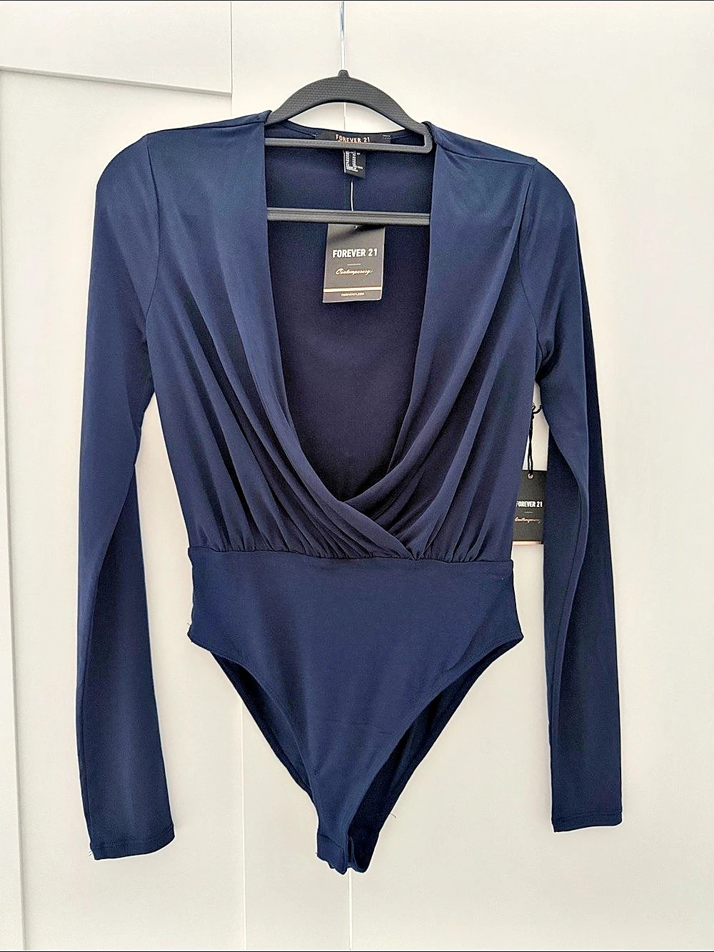 Forever 21 Long Sleeve Bodysuit in Blue Size XS NWT